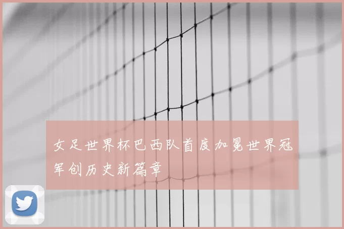 女足世界杯巴西队首度加冕世界冠军创历史新篇章